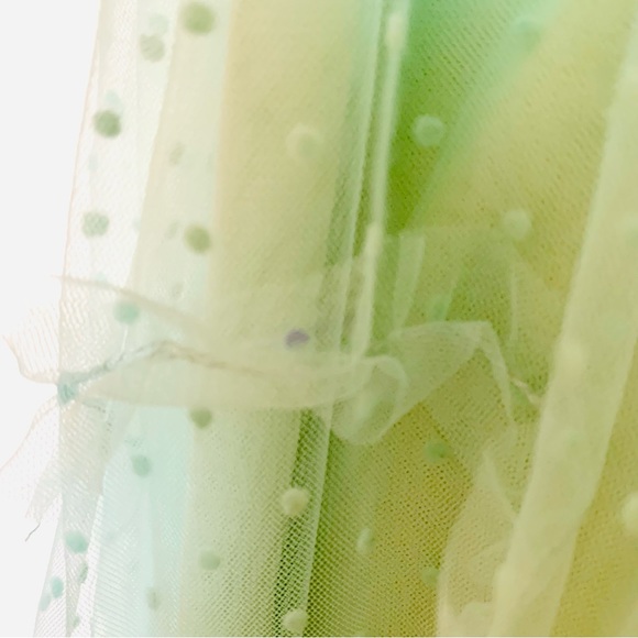 Polagram Mint Green Tulle Swiss Dot Smocked Tiered Dress. - Picture 8 of 16